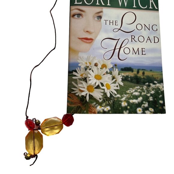 Beaded Luxury Bookmark Handmade Dangle Charm Red Gold 25 in Book Thong u - Picture 4 of 5
